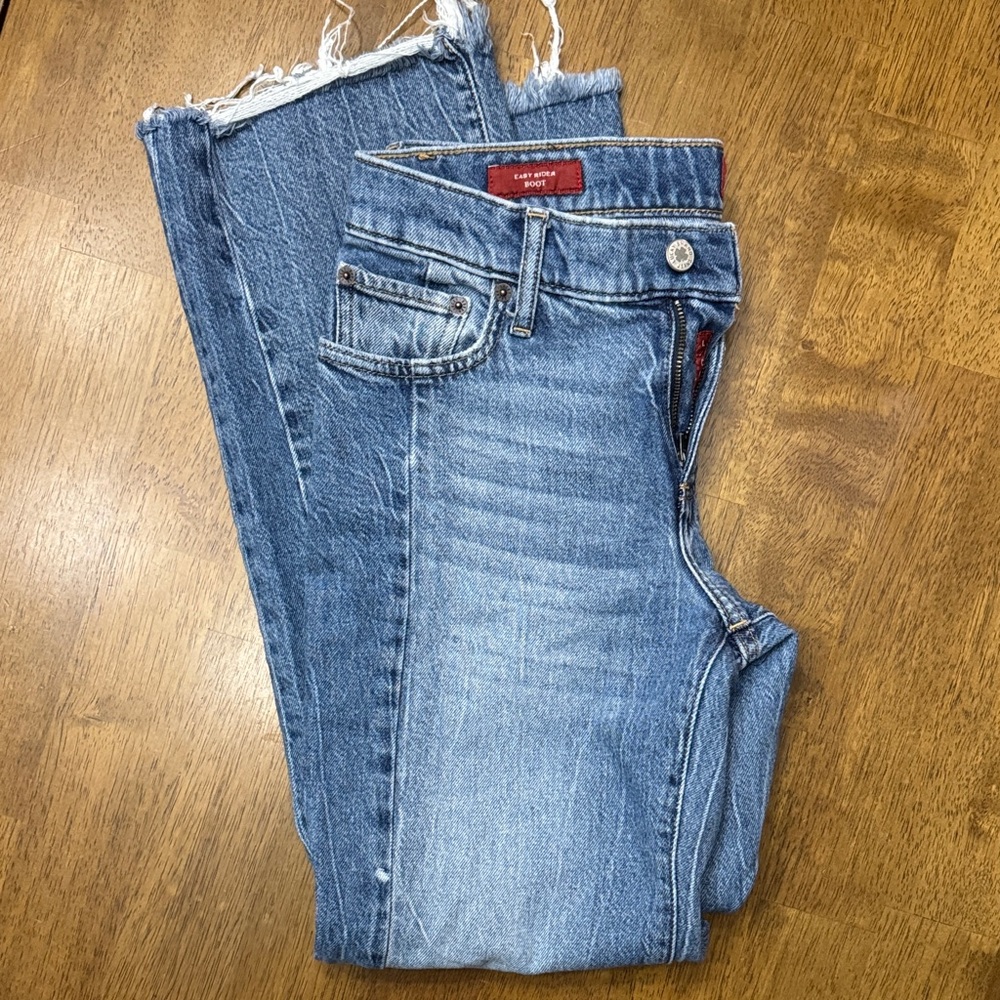 Women's Lucky Brand Easy Rider Boot Blue Denim Jeans 27